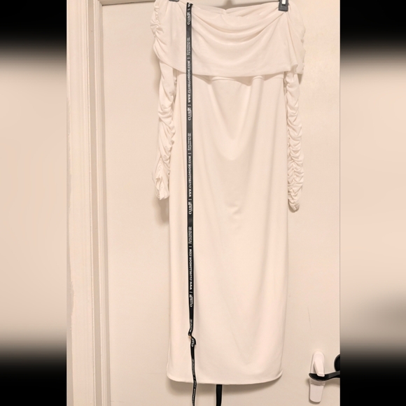 Club L London White Off-Shoulder Maternity Midi Dress – US 6 – NWT - Picture 2 of 4